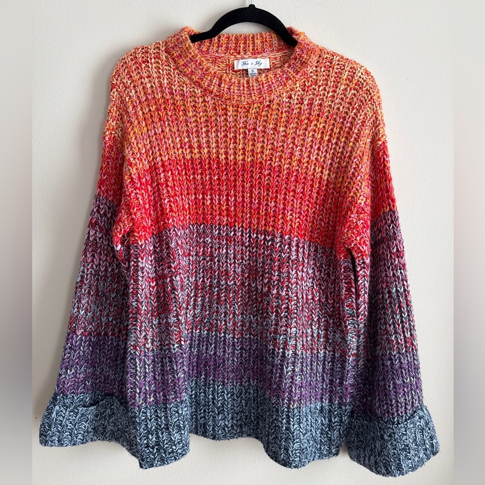 Red Dress Boutique Oversized Colorful Knit Sweater - Size S